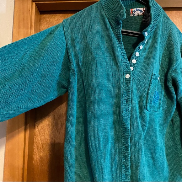 Bravo! Vintage Mega Button Distressed Sweater Size Large - Picture 3 of 7